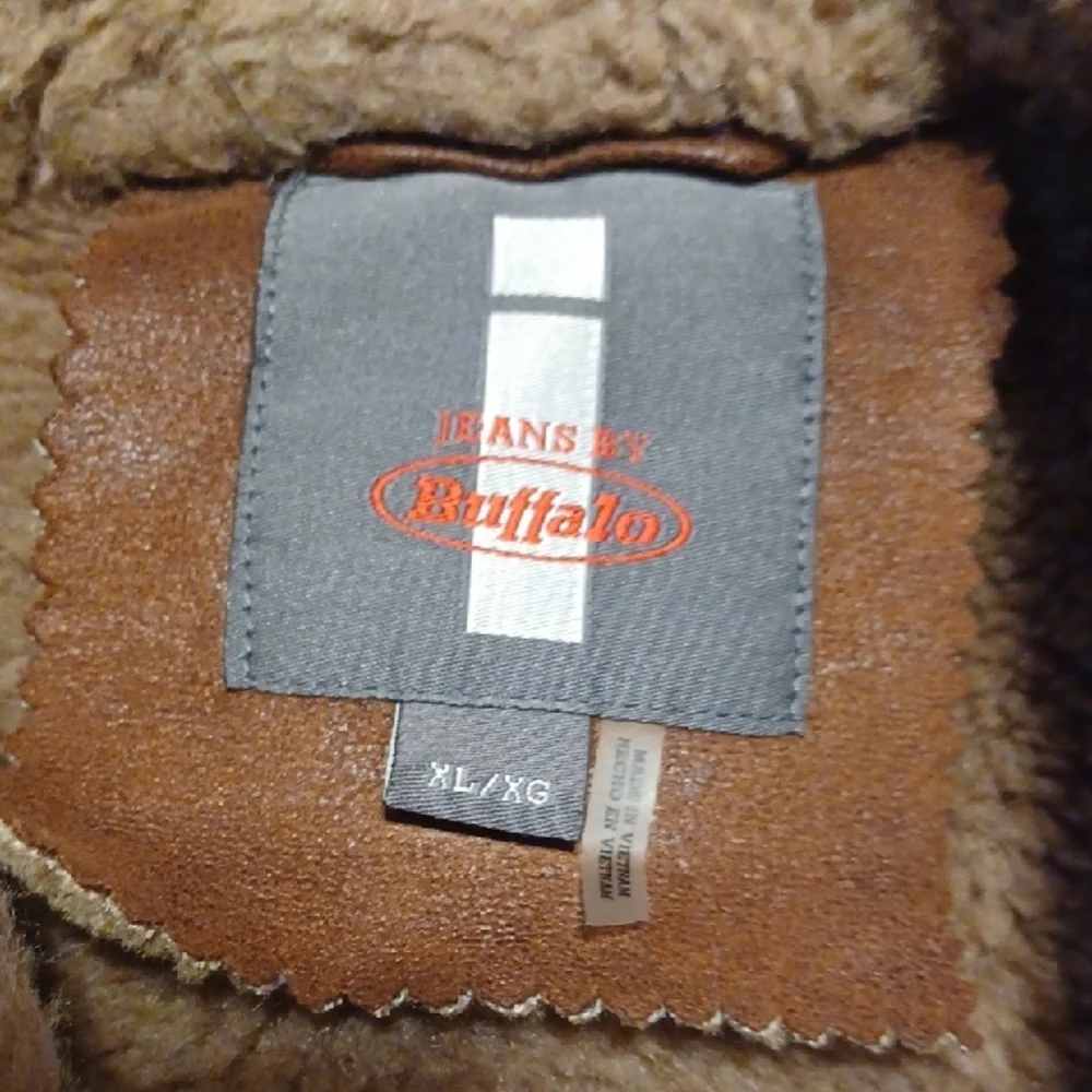 i jeans by Buffalo brown Faux Leather Jacket with Faux Fur Collar And Lining
